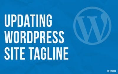 Updating WordPress site tagline