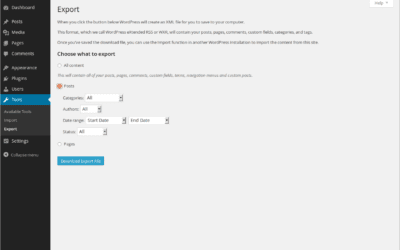 How To Export WordPress Posts and Pages