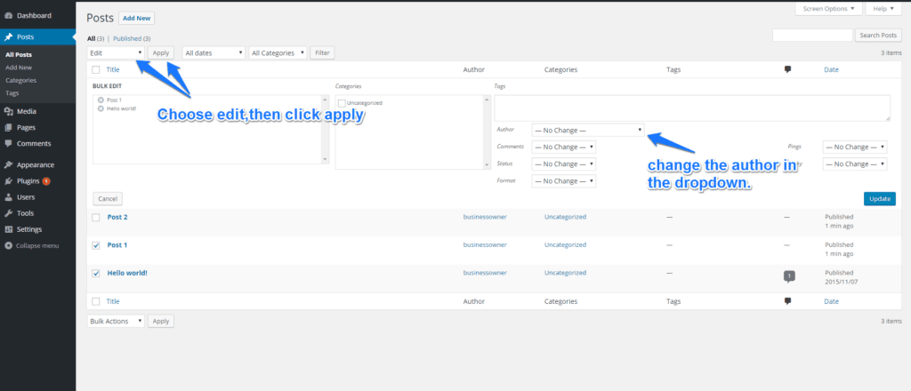 Change the Post Author in WordPress Image 3
