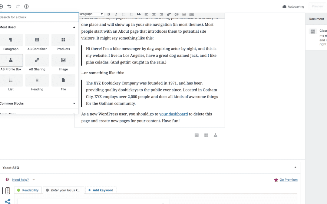 Using the Author Block in Gutenberg
