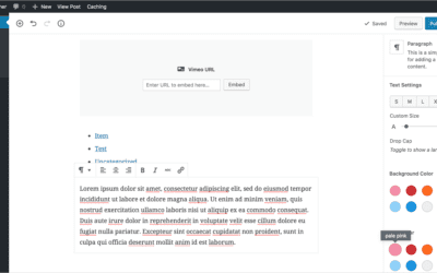 Adding paragraph text in Gutenberg
