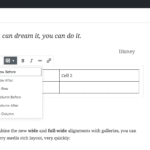 Adding a Table in Gutenberg