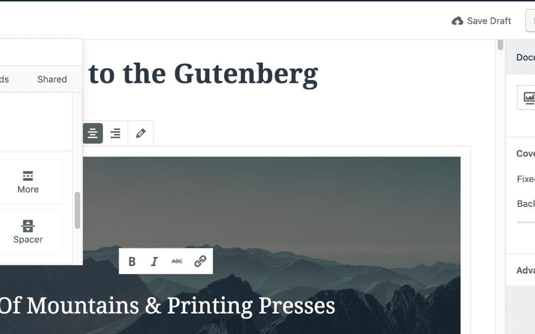Adding a Button in Gutenberg