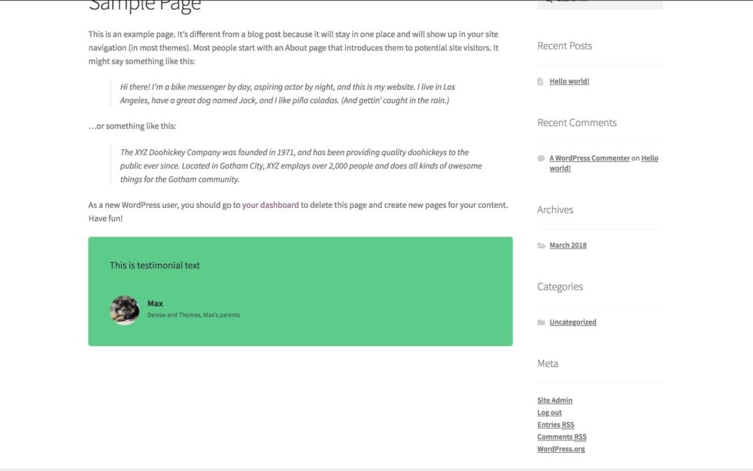 Adding Testimonials in Gutenberg