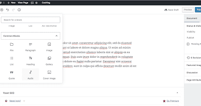 Adding an audio file in Gutenberg