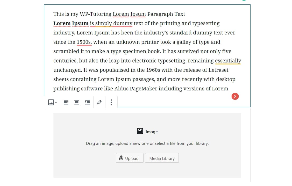 Image underneath paragraph block