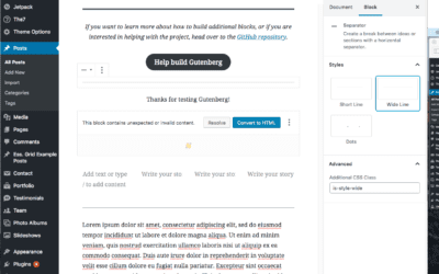 Using the Separator Block in Gutenberg