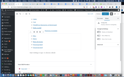 Adding a Category Block in Gutenberg