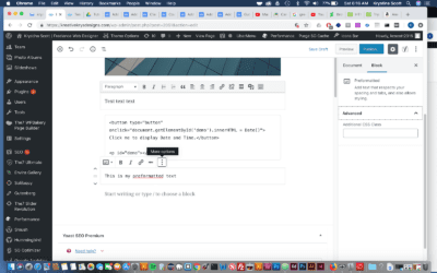 Adding Preformatted Text to Gutenberg- WordPress 5.0