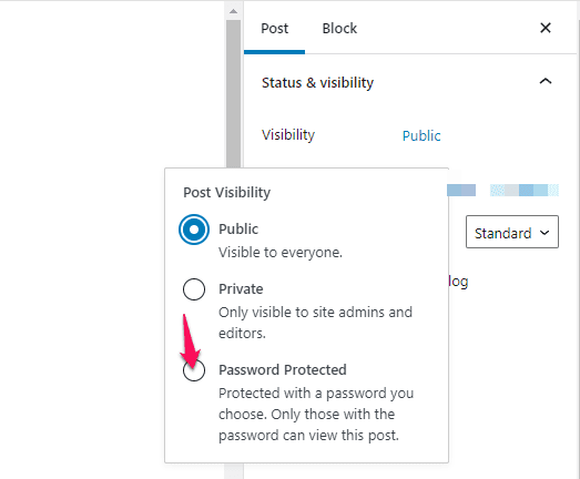 Password Protect WordPress Page or Post with Block Menu